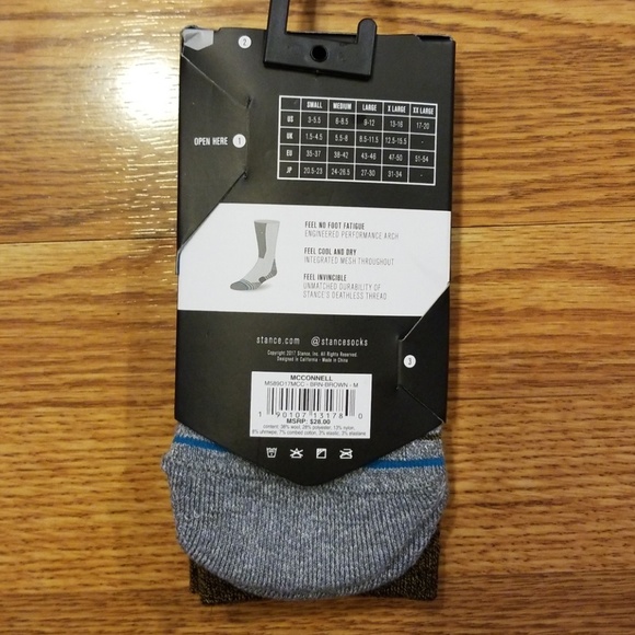 NWT STANCE TREK Crew Height Wool Blend Brown - Picture 2 of 6